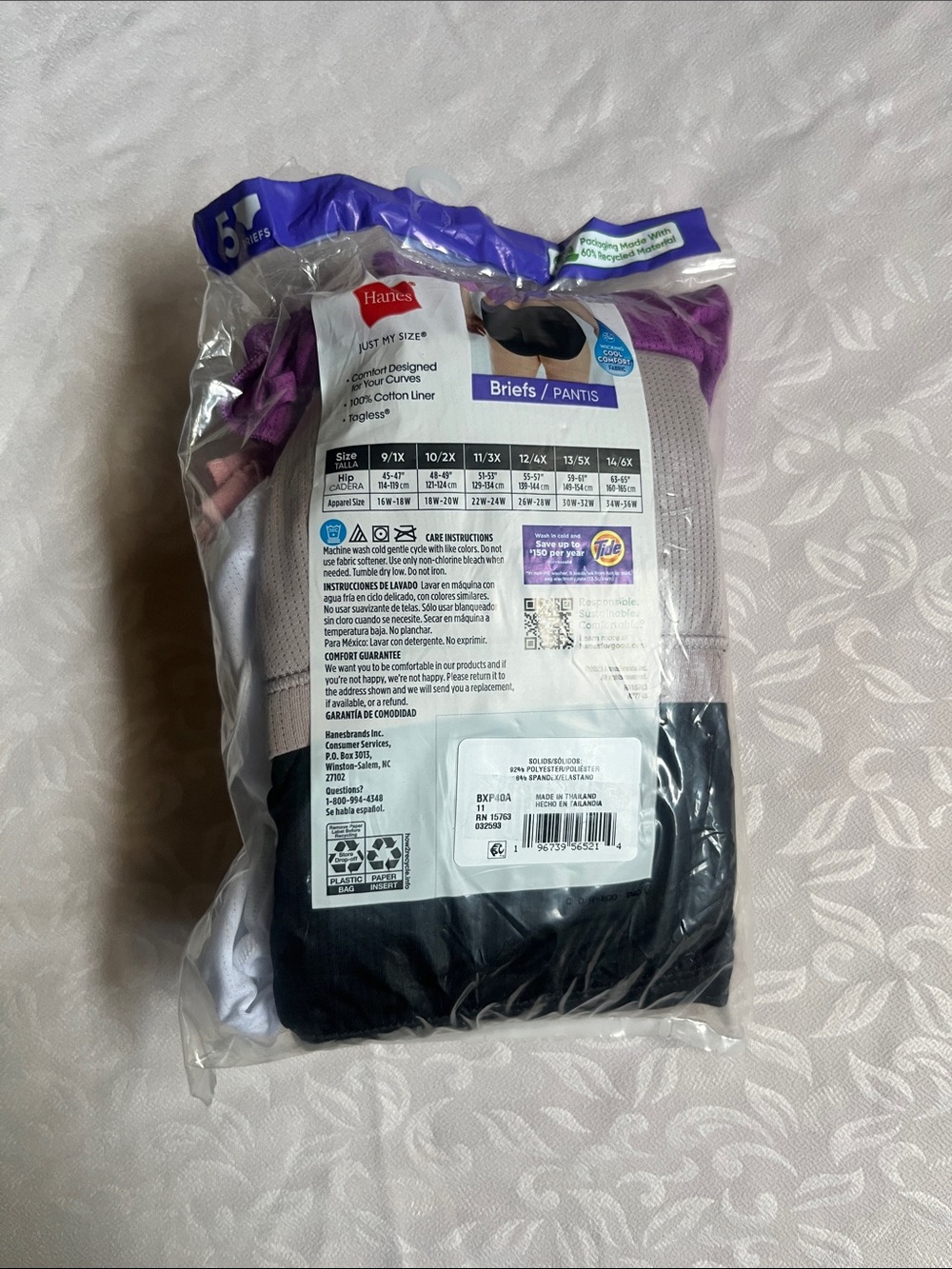 2/$25 NWT Hanes 5-Pack Mesh Tagless Briefs Multi Color Plus Size 11/3X - Picture 7 of 11